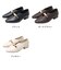 パンプス ローヒール かかとが踏める 2way バブーシュ 3cmヒール レディース メタルモチーフ ストラップ 履きやすい Uカット 黒 ブラック 茶 ダークブラウン アイボリー (1055)