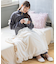 もこもこ ブランケット 着る毛布 ポンチョ モコモコ あったか レディース 冬 ふわふわ「メモリーフリース」