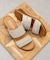 《新色入荷》【ITALIAN SHOEMAKERS】ラインストーン2本ベルトミュールサンダル
