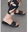 【Oh my Sandals】スクエアトウフラットレザーサンダル