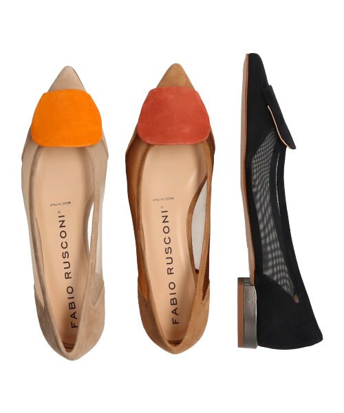 極美品　FABIO RUSCONI ポインテッドカラーヒールチュールパンプス FABIO RUSCONI】ポインテッドカラーヒールチュールパンプス