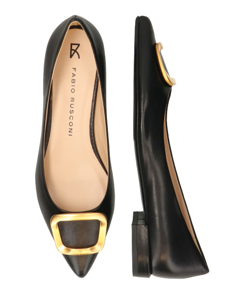 【FABIO RUSCONI】ローヒールバックルパンプス(F51527)