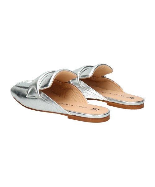 c*e様 【美品】FABIO RUSCONI レザー オープントゥ ミュール FABIO RUSCONI】スクエアトウフラットミュールローファー(F52307