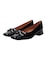 【INTER-CHAUSSURES】スクエアトウローヒールバックルパンプス