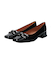 【INTER-CHAUSSURES】スクエアトウローヒールバックルパンプス