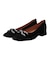 【INTER-CHAUSSURES】スクエアトウローヒールバックルパンプス
