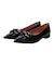 【INTER-CHAUSSURES】ポインテッドローヒールバックルパンプス