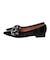 【INTER-CHAUSSURES】ポインテッドローヒールバックルパンプス