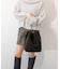 【LORISTELLA】レザーハンドルムートンバケットバッグ