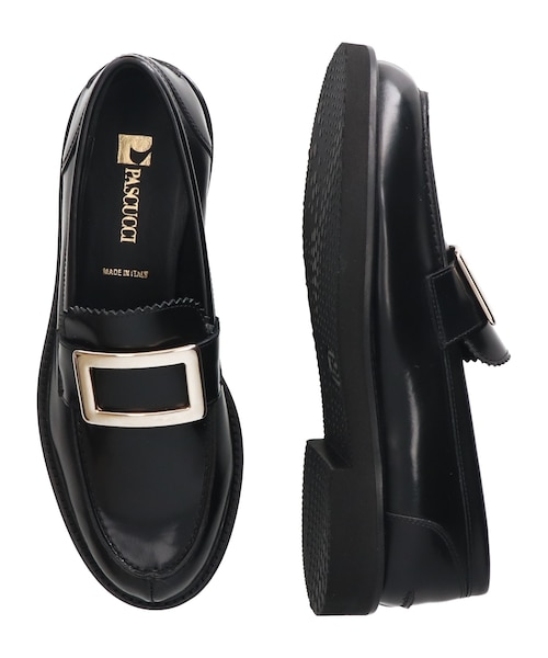 美品【PASCUCCI】ラウンドトウメタルバックルローファー PASCUCCI】ラウンドトウメタルバックルローファー｜ブリジット