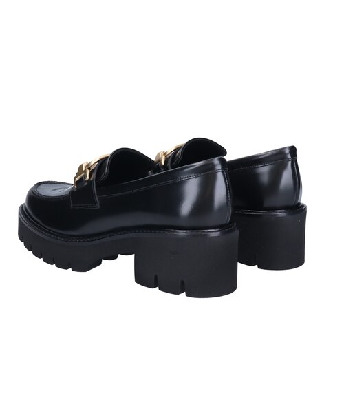 美品【PASCUCCI】ラウンドトウメタルバックルローファー パスクッチ PASCUCCI ラウンドトウメタルバックルローファー