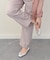 【INTER-CHAUSSURES】リボン付きスクエアフラットパンプス