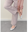 【INTER-CHAUSSURES】リボン付きスクエアフラットパンプス