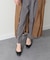 【INTER-CHAUSSURES】リボン付きスクエアフラットパンプス