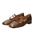 【INTER-CHAUSSURES】スクエアトウクロスストラップパンプス