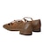 【INTER-CHAUSSURES】スクエアトウクロスストラップパンプス
