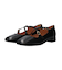 【INTER-CHAUSSURES】スクエアトウクロスストラップパンプス