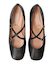 【INTER-CHAUSSURES】スクエアトウクロスストラップパンプス