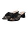 【INTER-CHAUSSURES】ラウンドトウフレアヒールノットサンダル