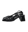 【INTER-CHAUSSURES】スクエアトウチャンキーヒールバックバンド