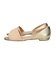 【INTER-CHAUSSURES】異素材コンビオープントウパンプス
