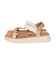 【Oh my Sandals】カラーコンビ厚底ベルクロサンダル