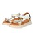 【Oh my Sandals】カラーコンビ厚底ベルクロサンダル