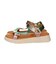 【Oh my Sandals】カラーコンビ厚底ベルクロサンダル