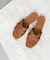 【Oh my Sandals】フラットレザーミュールサンダル