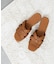 【Oh my Sandals】フラットレザーミュールサンダル