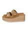 【Oh my Sandals】ダブルバックル厚底ウエッジサンダル