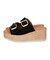 【Oh my Sandals】ダブルバックル厚底ウエッジサンダル