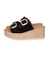 【Oh my Sandals】ダブルバックル厚底ウエッジサンダル