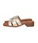 【Oh my Sandals】ローヒールレザーミュールサンダル