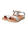 【Oh my Sandals】異素材コンビアンクルストラップサンダル