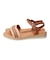 【Oh my Sandals】異素材コンビアンクルストラップサンダル