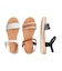 【Oh my Sandals】異素材コンビアンクルストラップサンダル