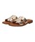 【Oh my Sandals】スクエアトウ型押しレザーフラットサンダル