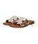 【Oh my Sandals】スクエアトウ型押しレザーフラットサンダル