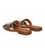 【Oh my Sandals】スクエアトウ型押しレザーフラットサンダル