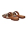 【Oh my Sandals】スクエアトウ型押しレザーフラットサンダル