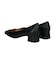 【FABIO RUSCONI】スクエアトウフレアヒールパンプス