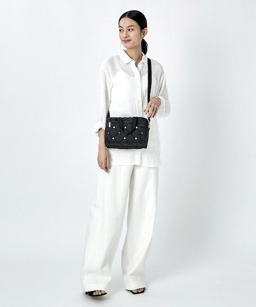 SM SATCHEL W PEARLS ブラックパール｜レスポートサックの通販｜&mall 