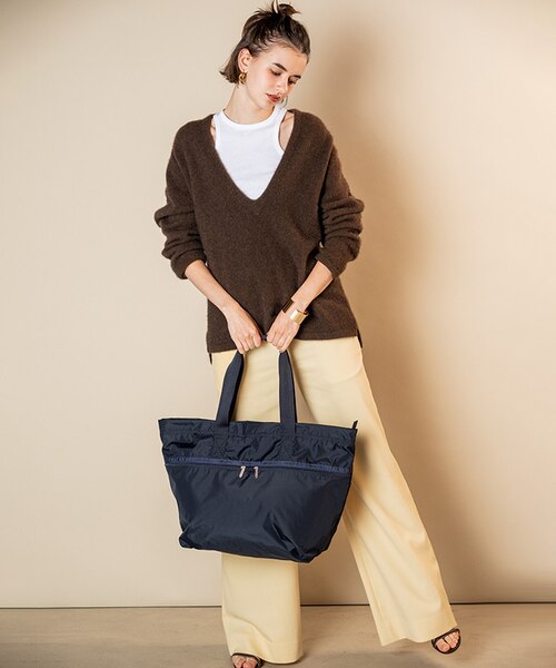 CARLIN ZIP TOP TOTE BAG ディープシーブルー｜レスポートサックの通販