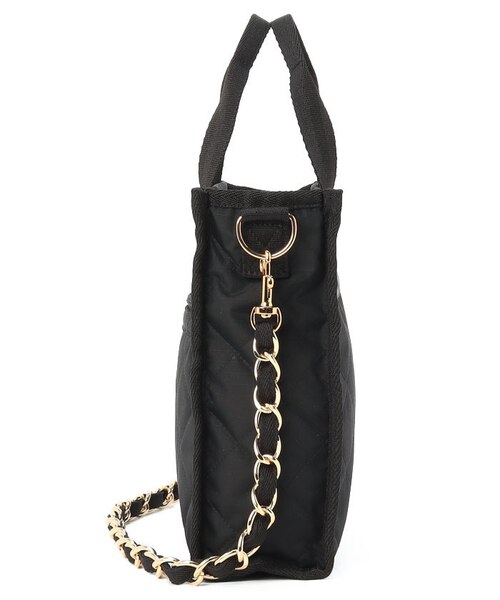 CHAIN MINI N/S TOTE ブラックチェーンキルト｜レスポートサック
