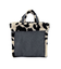 SMALL TWO WAY DENIM TOTE ブラックデニム/レオパードシェルパ