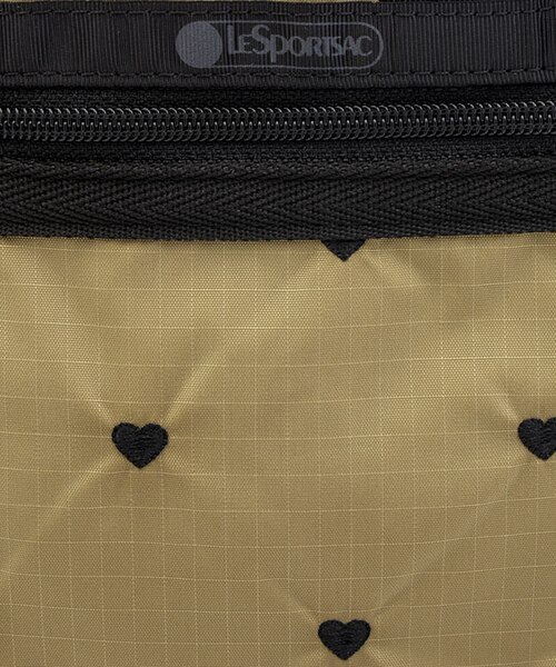 国内直営【 LeSportsac】MINI N/S TOTEハートエンブロイダリー MINI N/S TOTE モカブラックハートエンブロイダリー