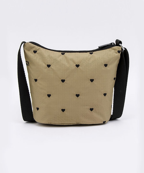 ■LeSportsac■MINI BUCKET SHOULDER BAGモカブラックハート MINI BUCKET SHOULDER BAG モカブラックハートエンブロイダリー