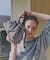E/W CITY DRAWSTRING BAG  アップタウンレオパード/ブラック