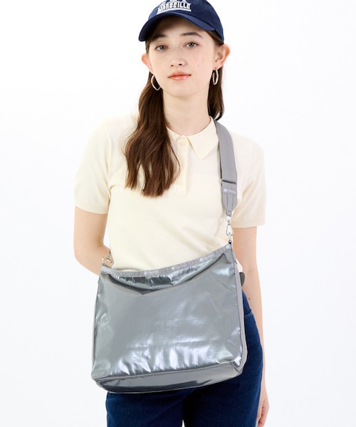 まま　MEDIUM ZIP SHOULDERガンメタルグレーシャイン MEDIUM ZIP SHOULDER ガンメタルグレーシャイン